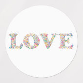 LOVE - kleurrijke koffiebonen Labels (Design 1)