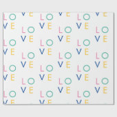 LOVE kleurrijke valentijn typografie Cadeaupapier (Vlak)