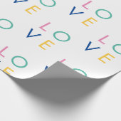 LOVE kleurrijke valentijn typografie Cadeaupapier (Hoek)