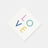 LOVE kleurrijke valentijn typografie Servet (Hoek)