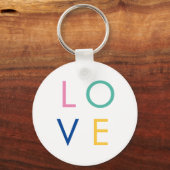 LOVE kleurrijke valentijn typografie Sleutelhanger (Voorkant)