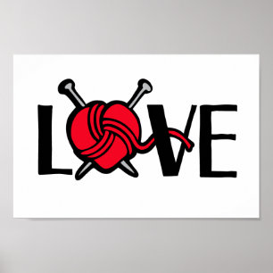 Love Knitters breitting graphic art Poster