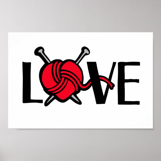 Love Knitters breitting graphic art Poster (Voorkant)