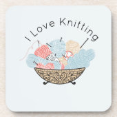 Love Knitting Yarn Bowl Bier Onderzetter (Voorkant)