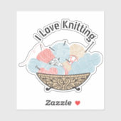 Love Knitting Yarn Bowl Sticker (Vel)