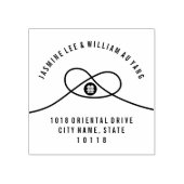 Love Knot Double Happiness Chinese Wedding Address Rubberstempel (Afrduk)