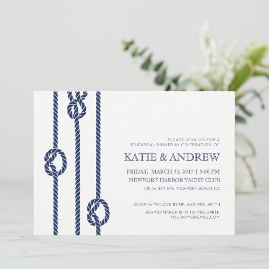 Love Knot Invitation Kaart (Staand voorkant)