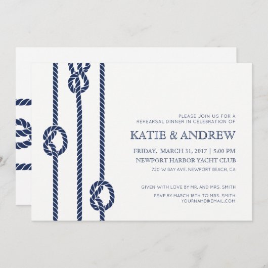 Love Knot Invitation Kaart (Voorkant / Achterkant)