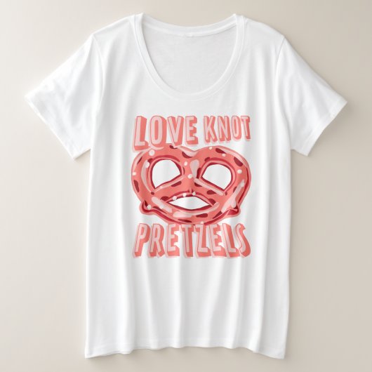 Love Knot Pretzel Grote Maat T-shirt (Design voorkant)