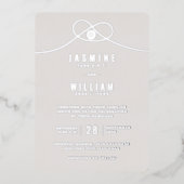 Love Knot Union Double Happiness Chinese Wedding F Folie Uitnodiging (Voorkant)