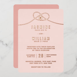 Love Knot Union Double Happiness Chinese Wedding Folie Uitnodiging