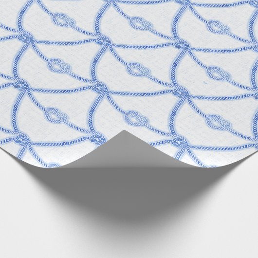 Love Knots Blauw Touw Wrapping Papier (Hoek)