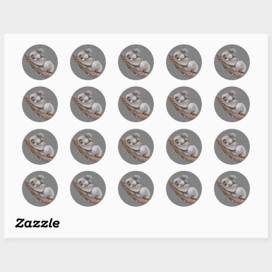Love Koala Beren Ronde Sticker (Vel)
