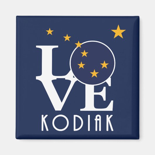 LOVE Kodiak Alaska Magneet (Voorkant)