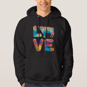 Love Koe Dairy Farmer Boerderij Animal Premium Pai Hoodie