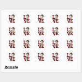 Love Koe kerstdesign Ronde Sticker (Vel)