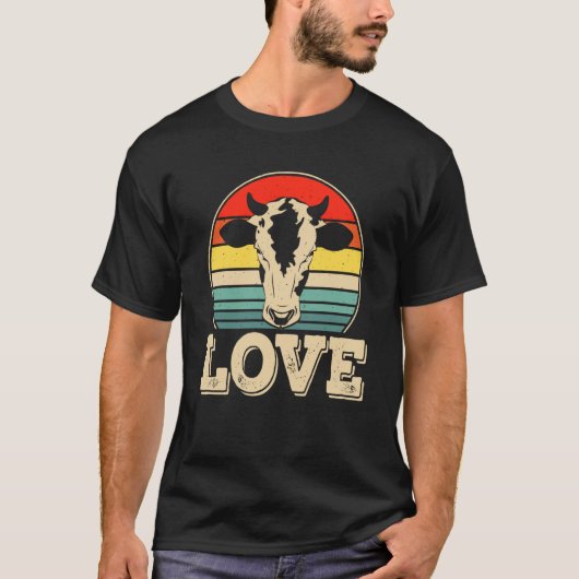 Love Koe Retro Sunset T-shirt (Voorkant)