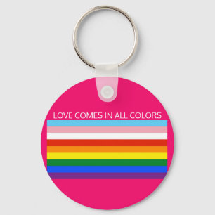 LOVE KOMT IN ALLE KLEUREN BUTTON SLEUTELHANGER