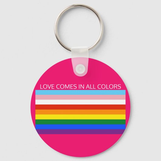 LOVE KOMT IN ALLE KLEUREN BUTTON SLEUTELHANGER (Voorkant)