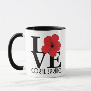 LOVE koraal Springs Red Hibiscus Mok