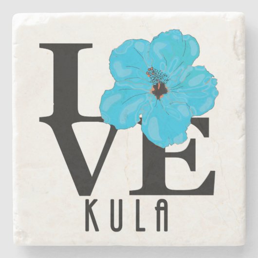 LOVE Kula Hawaii Stenen Onderzetter (Voorkant)