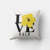 LOVE Kula Hawaii Yellow Hibiscus Kussen (Achterkant)