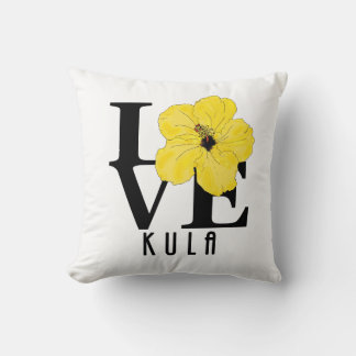 LOVE Kula Hawaii Yellow Hibiscus Kussen