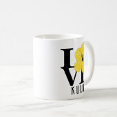 LOVE Kula Yellow Hibiscus 11oz Koffiemok (Voorkant rechts)