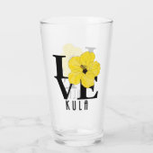 LOVE Kula Yellow Hibiscus Glas (Achterkant)