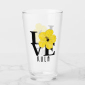 LOVE Kula Yellow Hibiscus Glas (Voorkant)