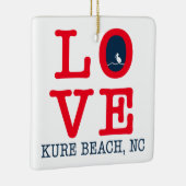 Love Kure Beach, NC Kerstmis Keramisch Ornament (Rechts)