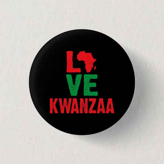 Love Kwanzaa Ronde Button 3,2 Cm (Voorkant)