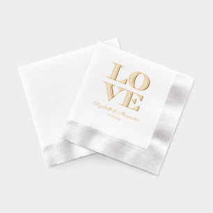 LOVE L-O-V-E Gerangschikt in een naam van een vier Folie Servetten