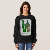 Love Lab Tech Life Shamrocks Leopard Happy St Patr Trui (Voorkant volledig)