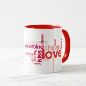 Love Label Cloud w/ Custom Name Mok (Voorkant rechts)