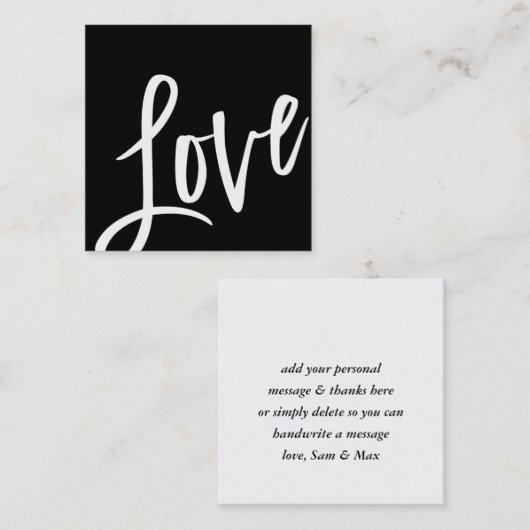 LOVE LABEL schattig vet zwart wit borstel geletter (Voorkant / Achterkant)