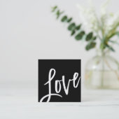 LOVE LABEL schattig vet zwart wit borstel geletter (Staand voorkant)