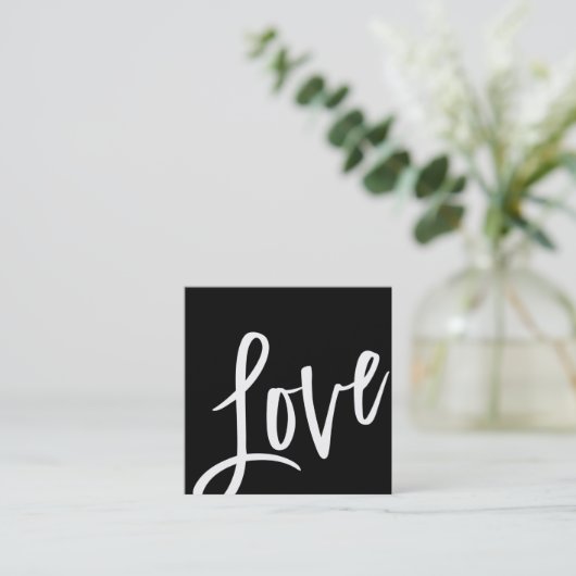 LOVE LABEL schattig vet zwart wit borstel geletter (Staand voorkant)