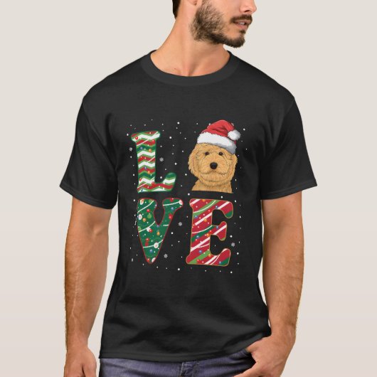 Love Labradoodle Santa Hondenliefhebber Dad Mom Gi T-shirt (Voorkant)