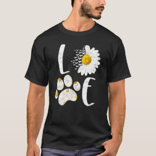 Love Labrador Retriever Costuum Dog Paw Daisy Flow T-shirt