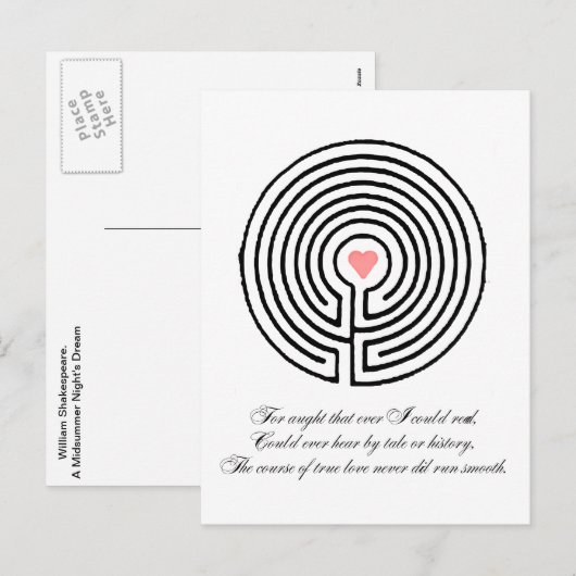 Love labyrinth - Valentine's Day Feestdagenkaart (Voorkant / Achterkant)