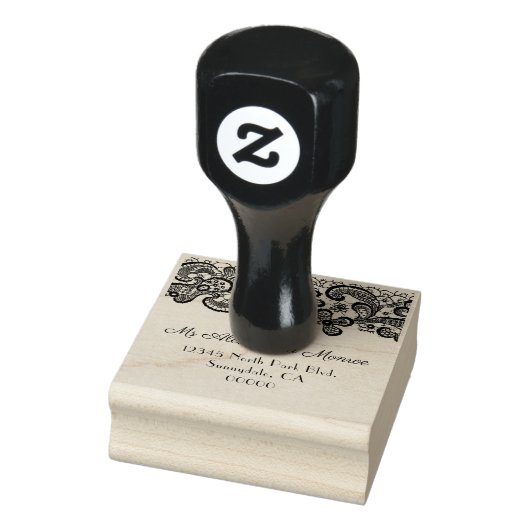Love Lace return address stamp Rubberstempel (Stempel)