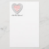 Love Laced Heart Shaped Photo Lijst Briefpapier (Voorkant)