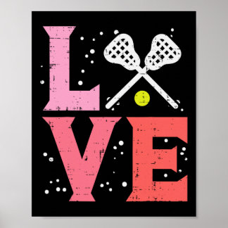 Love Lacrosse Cool Lax Player Goalie Coach Mannen  Poster