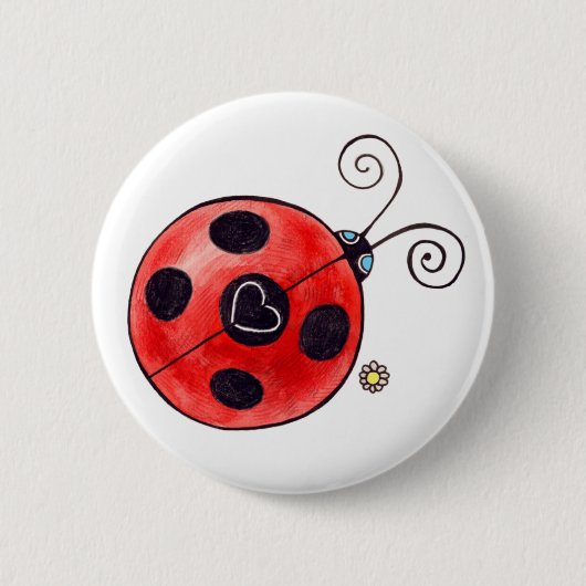 Love Ladybug Ronde Button 5,7 Cm (Voorkant)