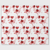 Love Ladybugs and Hearts Cadeaupapier (Vlak)