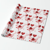 Love Ladybugs and Hearts Cadeaupapier (Uitgerold)