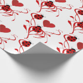 Love Ladybugs and Hearts Cadeaupapier (Hoek)