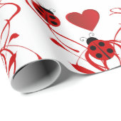 Love Ladybugs and Hearts Cadeaupapier (Rol Hoek)