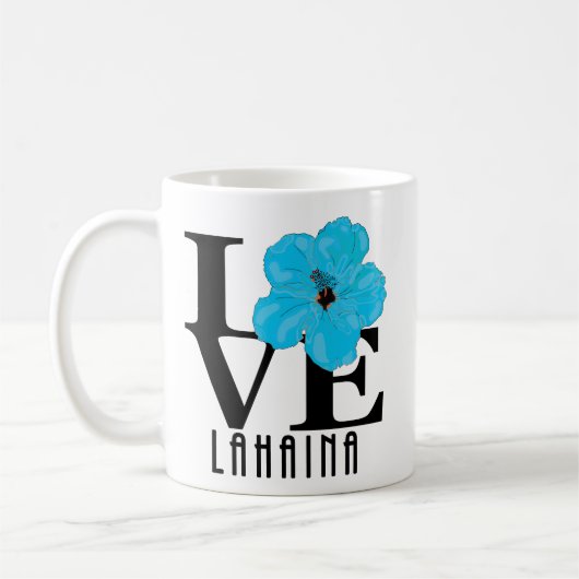 LOVE Lahaina Blue Hibiscus 11oz Koffiemok (Links)